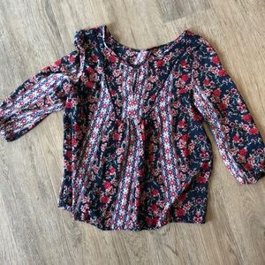 Navy floral 3/4 sleeve top